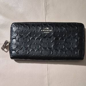 Coach Black Embossed Leather Wallet